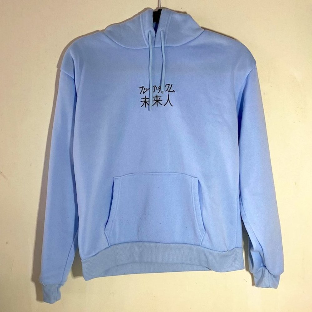 Shein Letter Embroidered Drawstring Hoodie